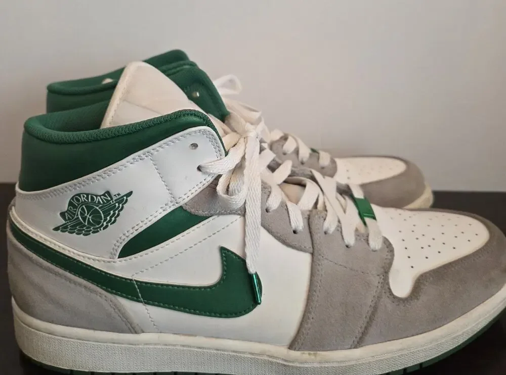 Size 13 Air Jordan 1 SE Mid Grey Pine Green DS DC7294-103